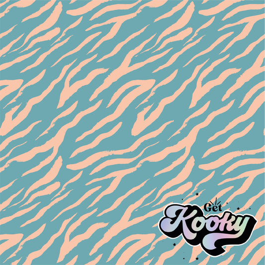 Zebra (Teal/Peach)